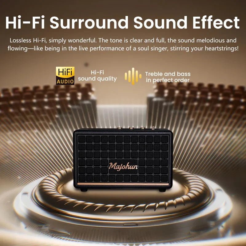 Majohun MJH - D001 – Wooden Bluetooth Speaker with Vintage Design & Powerful Sound - Majohun official shop - Focus on Speakers for 30 years
