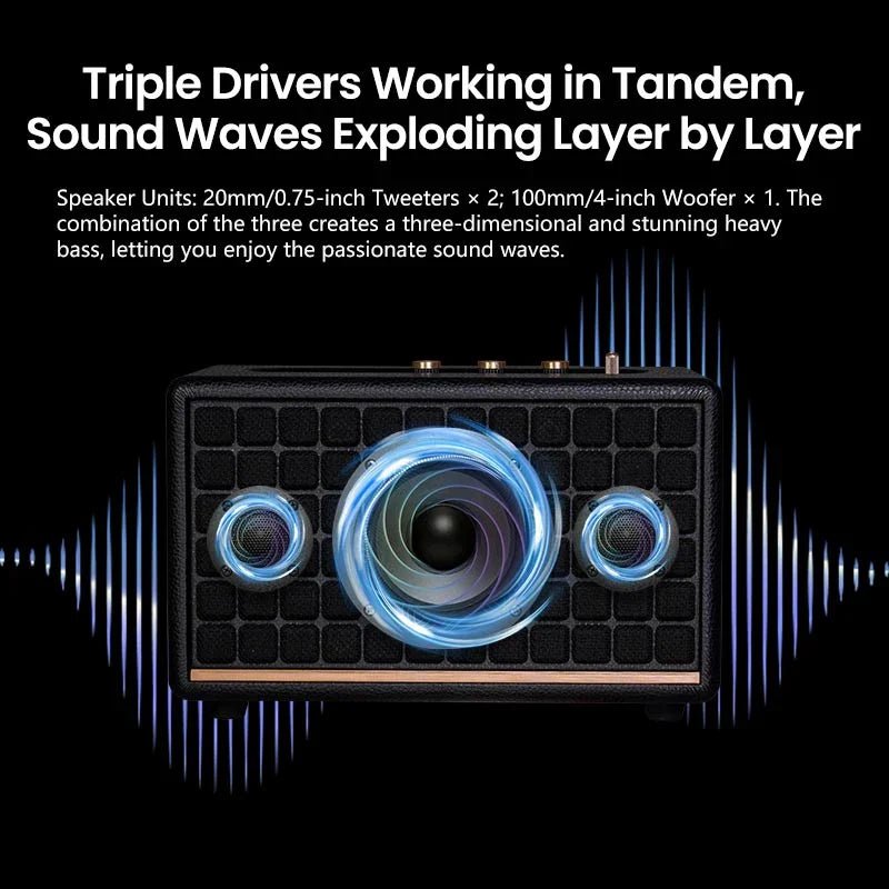 Majohun MJH - D001 – Wooden Bluetooth Speaker with Vintage Design & Powerful Sound - Majohun official shop - Focus on Speakers for 30 years